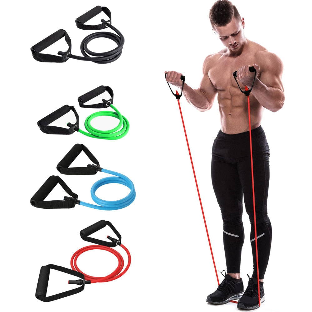 120cm Yoga Pull Rope Elastic Resistance Bands Fitness Crossfit Workout Exercise