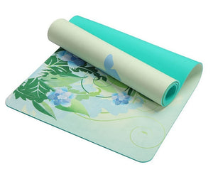 6 MM Lotus Pattern Suede TPE Yoga Mat Pad Non-slip Slimming Exercise Fitness Gymnastics