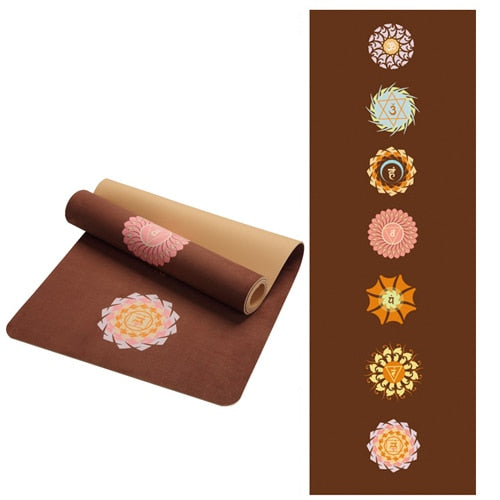 6 MM Lotus Pattern Suede TPE Yoga Mat Pad Non-slip Slimming Exercise Fitness Gymnastics