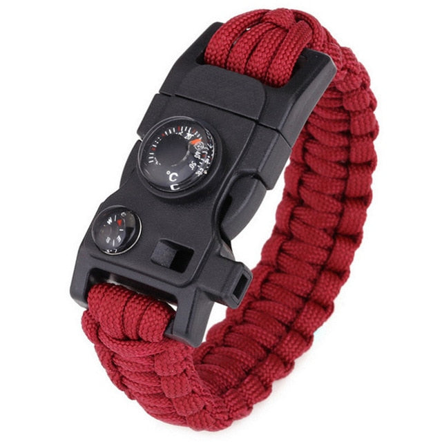 15 In 1 Paracord Survival Bracelet Multi-function Military / EDC Bracelets Escape Tactics Wrist Strap