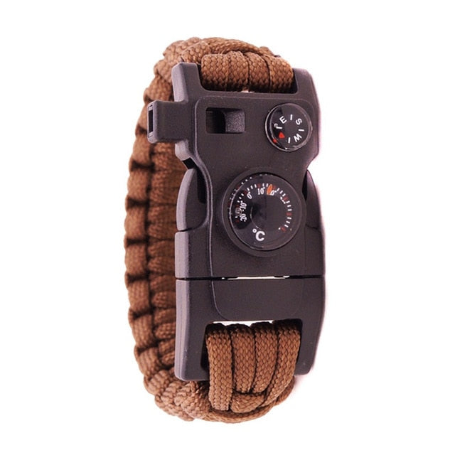 15 In 1 Paracord Survival Bracelet Multi-function Military / EDC Bracelets Escape Tactics Wrist Strap