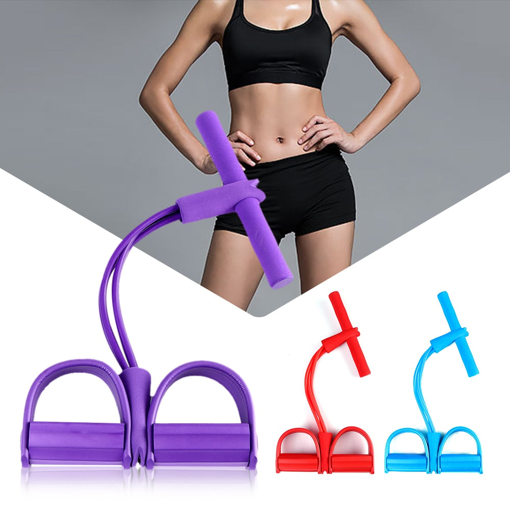 4 Tube Resistance Bands Latex Pedal Exerciser Sit-up Pull Rope Expander Elastic Bands / Fitness Gum Workout