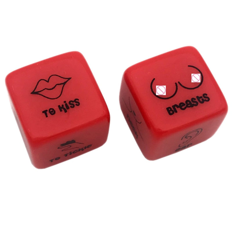 2Pcs/Pair 18Mm Dice Set Red Acrylic Club Party Sex Gambling Erotic Dice Toy