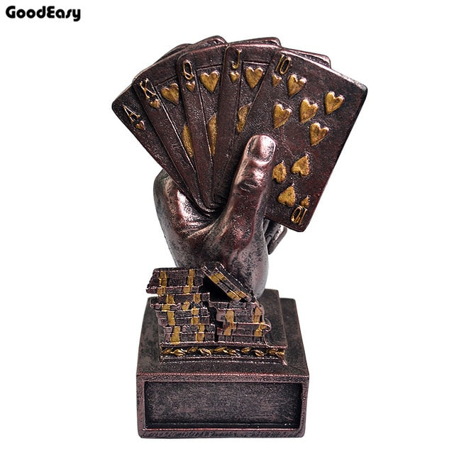 Casino Metal Poker Card Tournament Winner Finger Trophy Cup