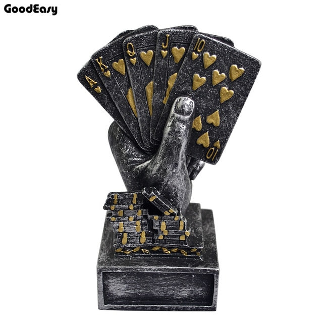 Casino Metal Poker Card Tournament Winner Finger Trophy Cup