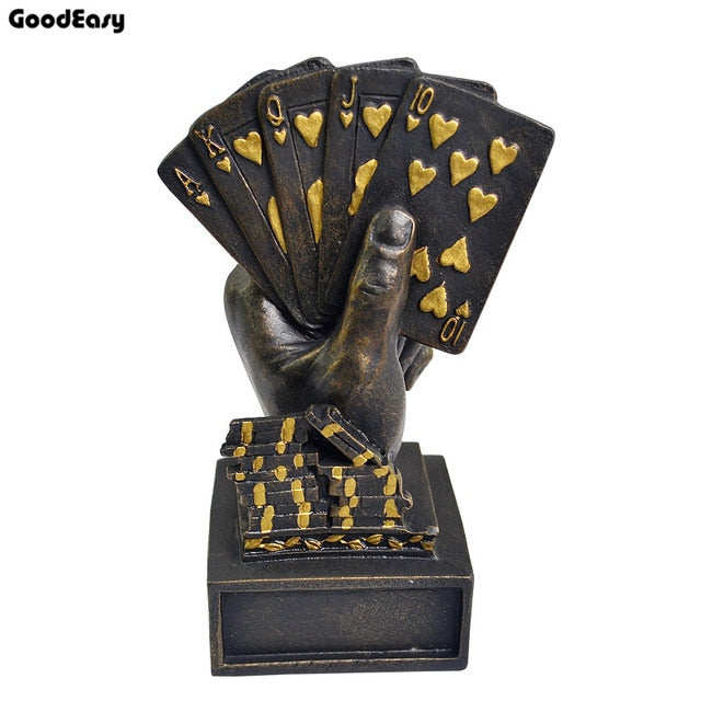 Casino Metal Poker Card Tournament Winner Finger Trophy Cup