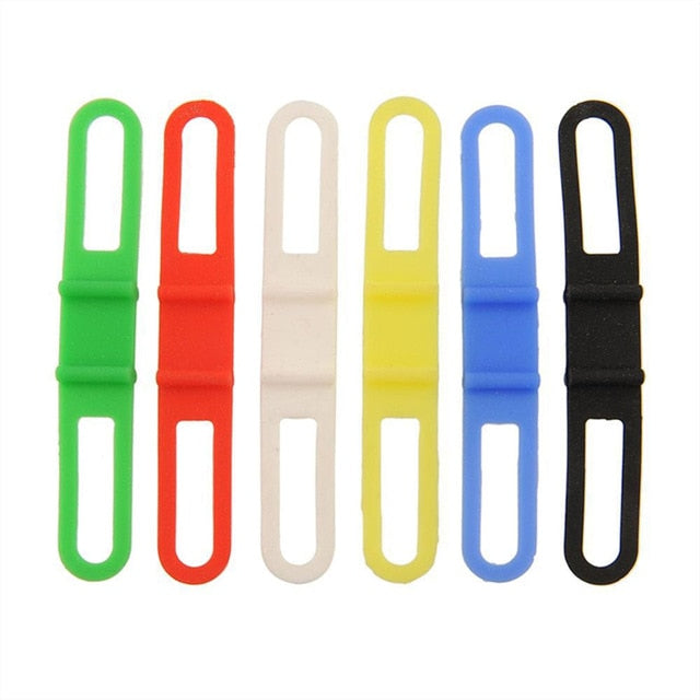 1 Pair Bicycle Strap MTB Road Bike High Elasticity Silicone Bandage For Flashlight Pump Speedeometer