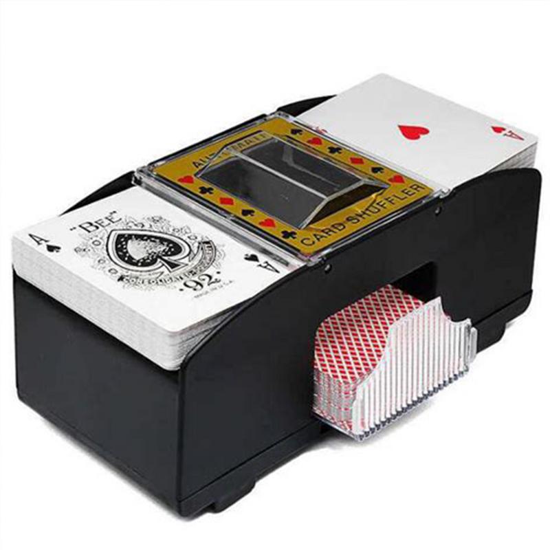 Board Game Automatic Poker Card Shuffler Wooden Electric Playing Shuffling Machine