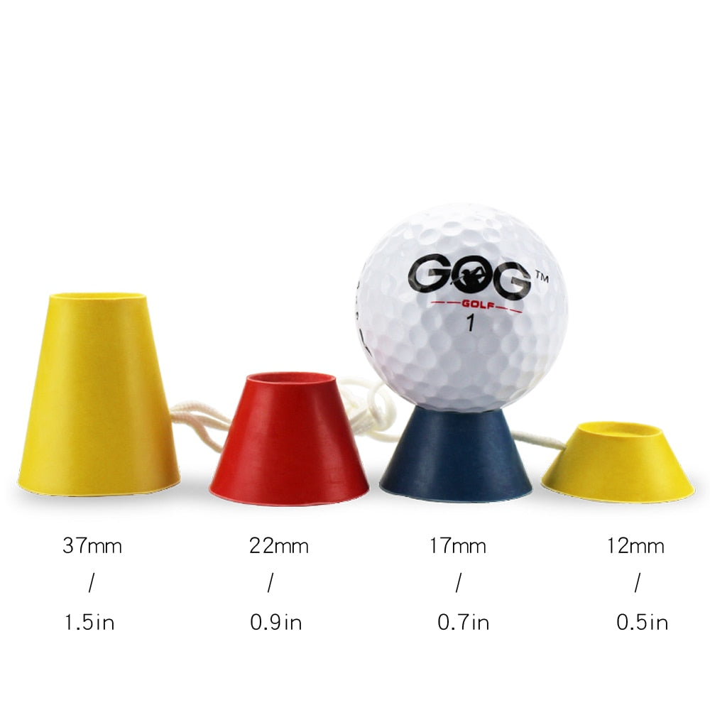 4 In 1 Different Heights Golf Tees Golf Winter Rubber Tee with Rope Golf Ball Holder