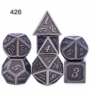 Metal Dice D4 D6 D8 D10 D% D12 D20 7pcs/set for Dungeons and Dragons RPG MTG Board Games