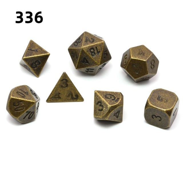 Metal Dice D4 D6 D8 D10 D% D12 D20 7pcs/set for Dungeons and Dragons RPG MTG Board Games