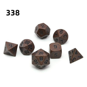 Metal Dice D4 D6 D8 D10 D% D12 D20 7pcs/set for Dungeons and Dragons RPG MTG Board Games