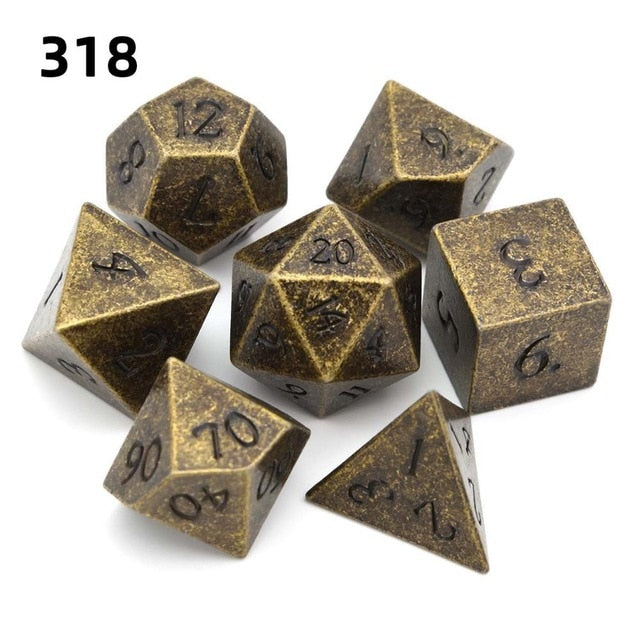 Metal Dice D4 D6 D8 D10 D% D12 D20 7pcs/set for Dungeons and Dragons RPG MTG Board Games