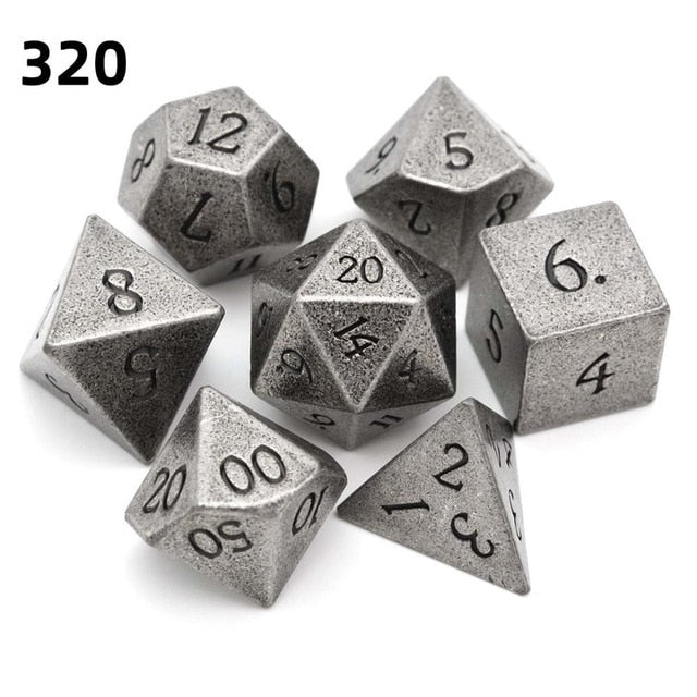 Metal Dice D4 D6 D8 D10 D% D12 D20 7pcs/set for Dungeons and Dragons RPG MTG Board Games