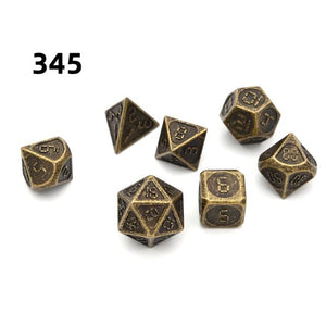 Metal Dice D4 D6 D8 D10 D% D12 D20 7pcs/set for Dungeons and Dragons RPG MTG Board Games