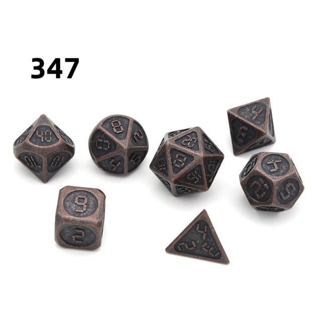 Metal Dice D4 D6 D8 D10 D% D12 D20 7pcs/set for Dungeons and Dragons RPG MTG Board Games