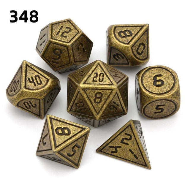 Metal Dice D4 D6 D8 D10 D% D12 D20 7pcs/set for Dungeons and Dragons RPG MTG Board Games