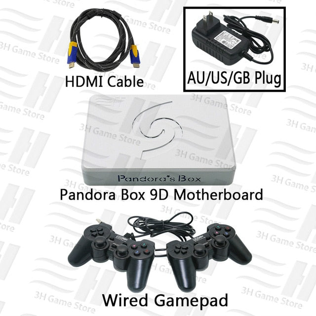 Pandora Box 9D 2500 in 1 motherboard  Wired Gamepad and Wireless/Usb connect joypad have 3D games Tekken