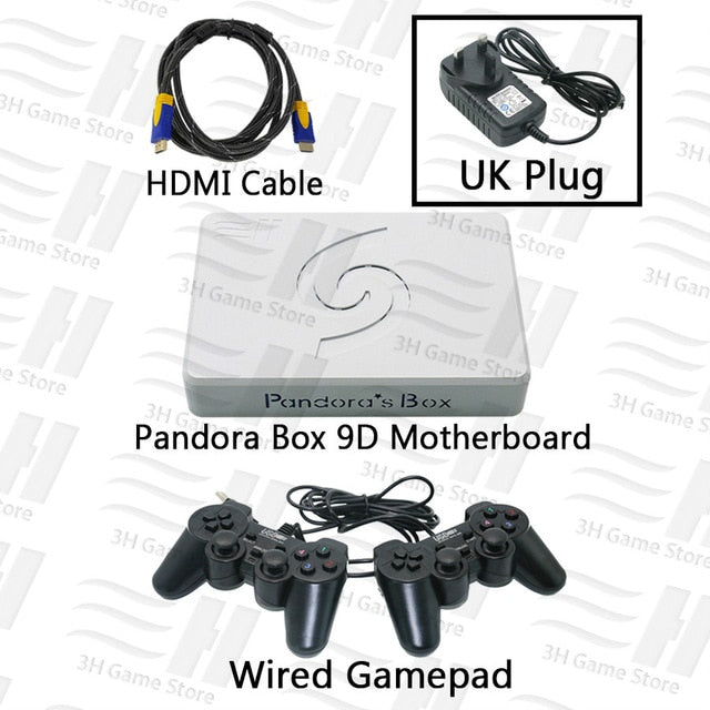 Pandora Box 9D 2500 in 1 motherboard  Wired Gamepad and Wireless/Usb connect joypad have 3D games Tekken