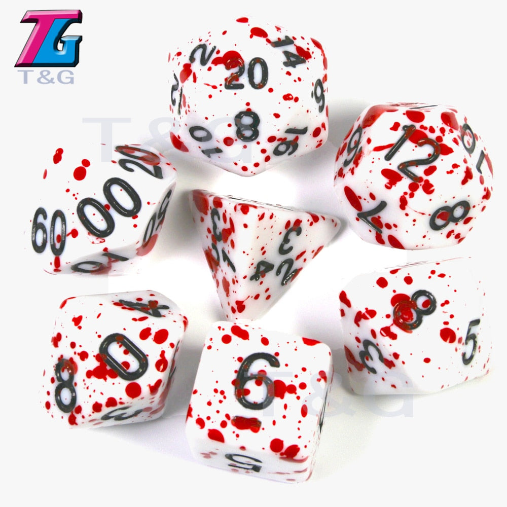 7Pcs/Set Polyhedral TRPG Games For Dungeons Dragons Opaque D4-D20 Multi Sides Dice Pop for BoardGame