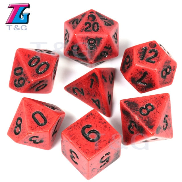 7Pcs/Set Polyhedral TRPG Games For Dungeons Dragons Opaque D4-D20 Multi Sides Dice Pop for BoardGame