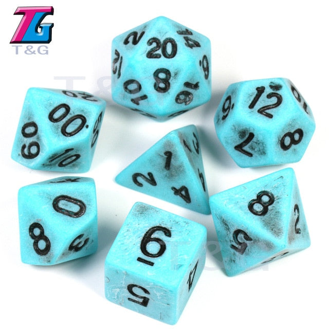 7Pcs/Set Polyhedral TRPG Games For Dungeons Dragons Opaque D4-D20 Multi Sides Dice Pop for BoardGame