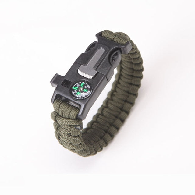 Safety Survival Paracord Bracelet Whistles Multi Functional  Paracord Bracelet Compass Without Flint