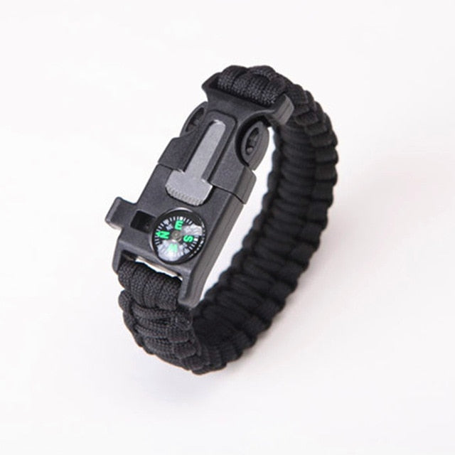 Safety Survival Paracord Bracelet Whistles Multi Functional  Paracord Bracelet Compass Without Flint