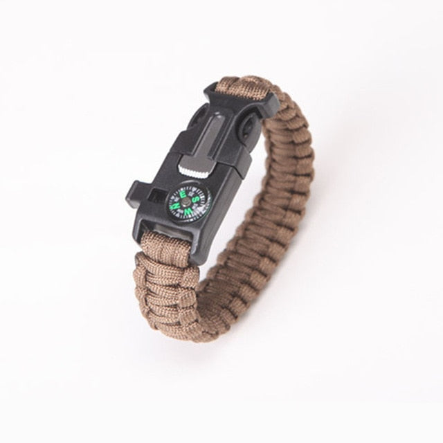 Safety Survival Paracord Bracelet Whistles Multi Functional  Paracord Bracelet Compass Without Flint