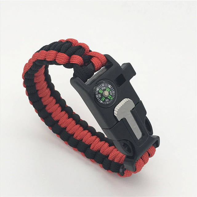 Safety Survival Paracord Bracelet Whistles Multi Functional  Paracord Bracelet Compass Without Flint