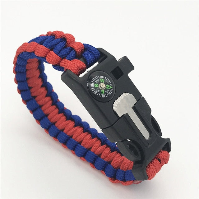 Safety Survival Paracord Bracelet Whistles Multi Functional  Paracord Bracelet Compass Without Flint