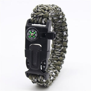 Safety Survival Paracord Bracelet Whistles Multi Functional  Paracord Bracelet Compass Without Flint