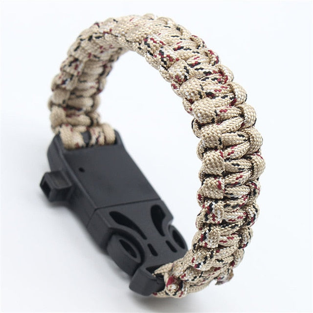 Safety Survival Paracord Bracelet Whistles Multi Functional  Paracord Bracelet Compass Without Flint