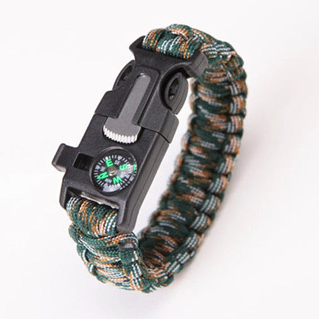 Safety Survival Paracord Bracelet Whistles Multi Functional  Paracord Bracelet Compass Without Flint