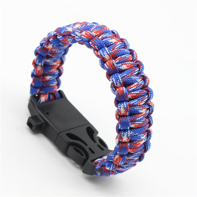 Safety Survival Paracord Bracelet Whistles Multi Functional  Paracord Bracelet Compass Without Flint