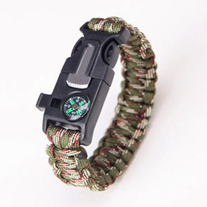 Safety Survival Paracord Bracelet Whistles Multi Functional  Paracord Bracelet Compass Without Flint