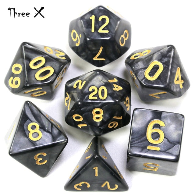 Dungeons & Dragons 7pcs/  Mixed White D4 D6 D8 D10 D12 D20 DND Dice