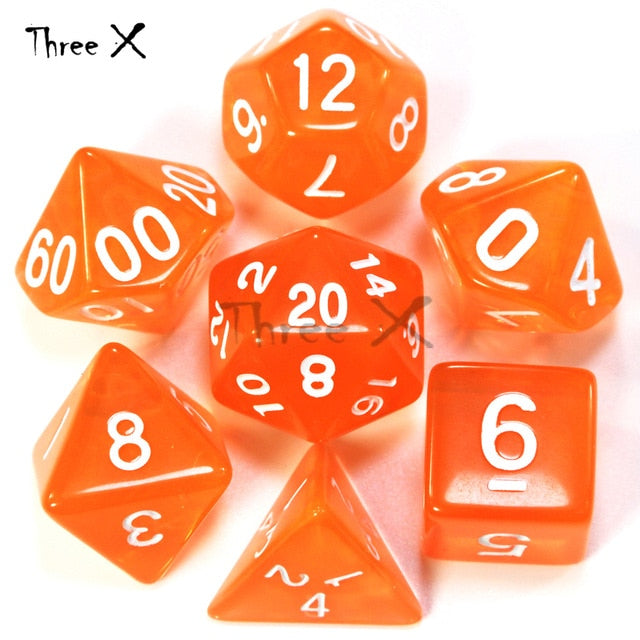 Dungeons & Dragons 7pcs/  Mixed White D4 D6 D8 D10 D12 D20 DND Dice