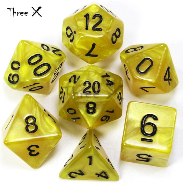 Dungeons & Dragons 7pcs/  Mixed White D4 D6 D8 D10 D12 D20 DND Dice