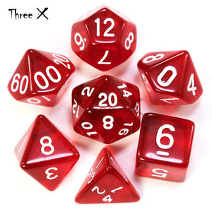 Dungeons & Dragons 7pcs/  Mixed White D4 D6 D8 D10 D12 D20 DND Dice