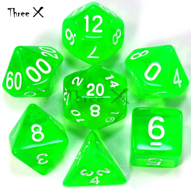 Dungeons & Dragons 7pcs/  Mixed White D4 D6 D8 D10 D12 D20 DND Dice