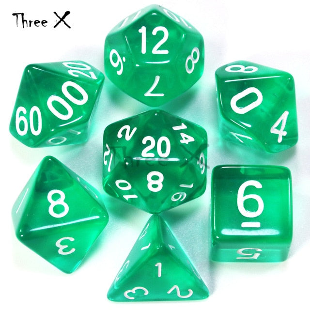 Dungeons & Dragons 7pcs/  Mixed White D4 D6 D8 D10 D12 D20 DND Dice