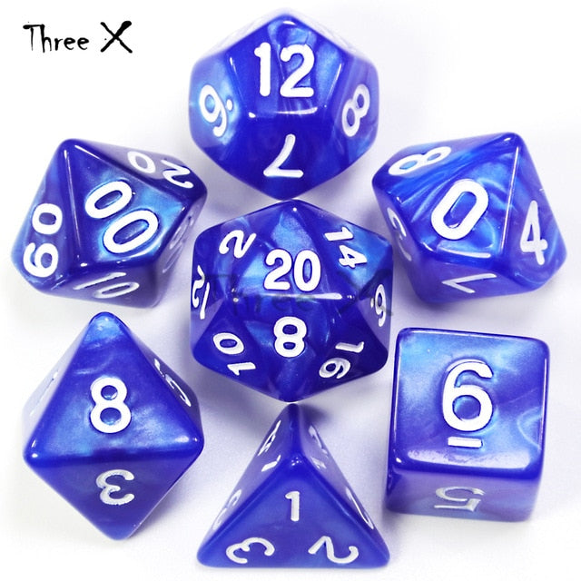 Dungeons & Dragons 7pcs/  Mixed White D4 D6 D8 D10 D12 D20 DND Dice