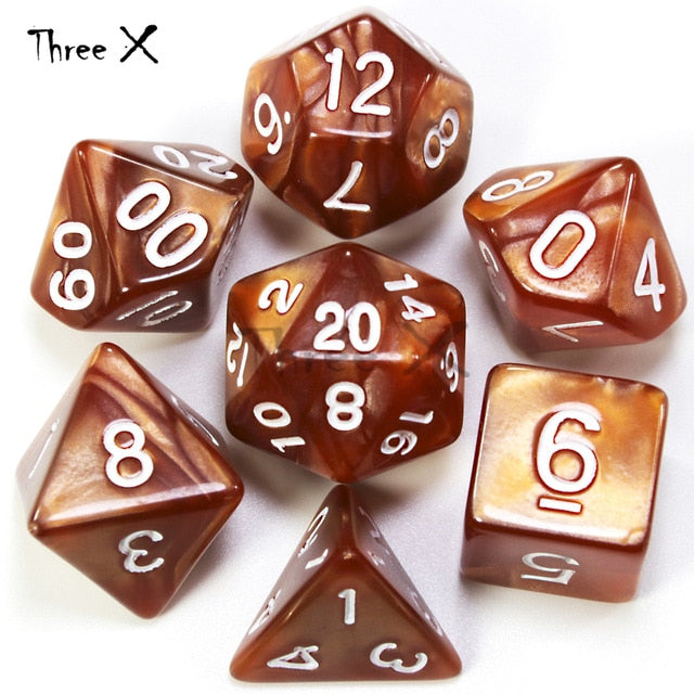 Dungeons & Dragons 7pcs/  Mixed White D4 D6 D8 D10 D12 D20 DND Dice