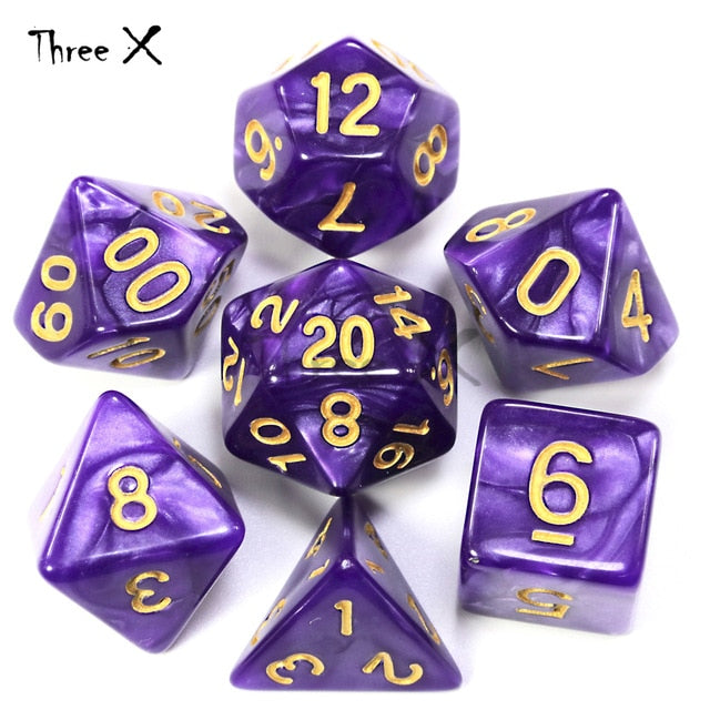 Dungeons & Dragons 7pcs/  Mixed White D4 D6 D8 D10 D12 D20 DND Dice