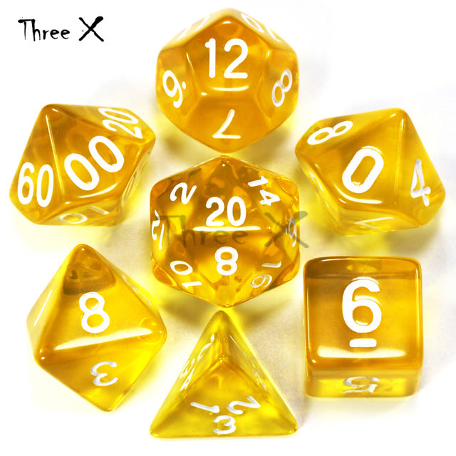 Dungeons & Dragons 7pcs/  Mixed White D4 D6 D8 D10 D12 D20 DND Dice