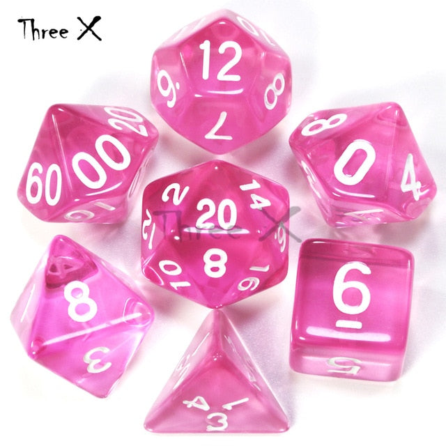 Dungeons & Dragons 7pcs/  Mixed White D4 D6 D8 D10 D12 D20 DND Dice