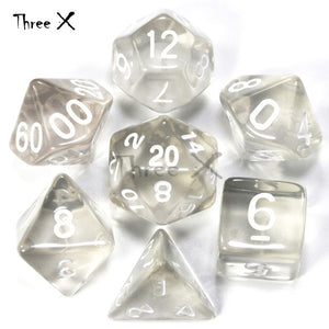 Dungeons & Dragons 7pcs/  Mixed White D4 D6 D8 D10 D12 D20 DND Dice