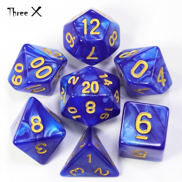 Dungeons & Dragons 7pcs/  Mixed White D4 D6 D8 D10 D12 D20 DND Dice