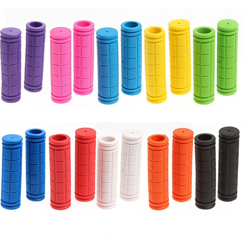 1 Pair 12cm Color Rubber Bicycle Grip Handlebar Set Mountain Bike Handle Non-Slip